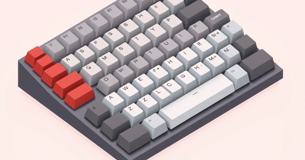 Side profiles of shorter Cherry and taller OEM sculpted keycaps showing their height and angle difference